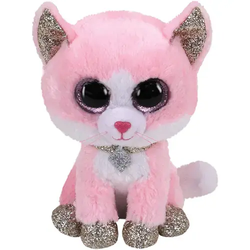 Jucarie de plus TY, Beanie Boos, Pisica roz, 24 cm