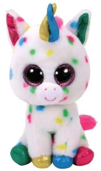 Jucarie de plus TY Beanie Boos - Unicorn Harmonie, 15 cm