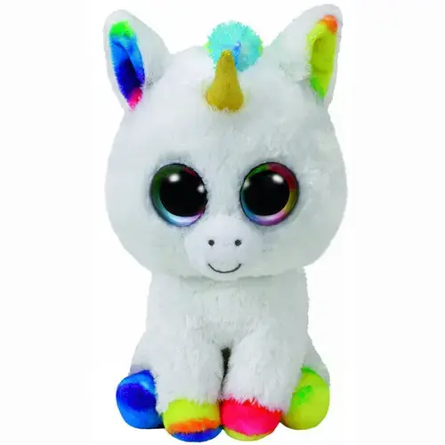 Jucarie de plus TY - Beanie Boos, Unicornul Pixy, 24 cm (Alb)