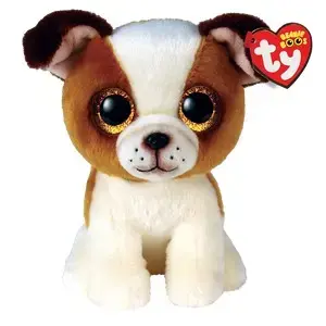 Jucarie de plus Ty Catel 15 cm (Alb/Maro)