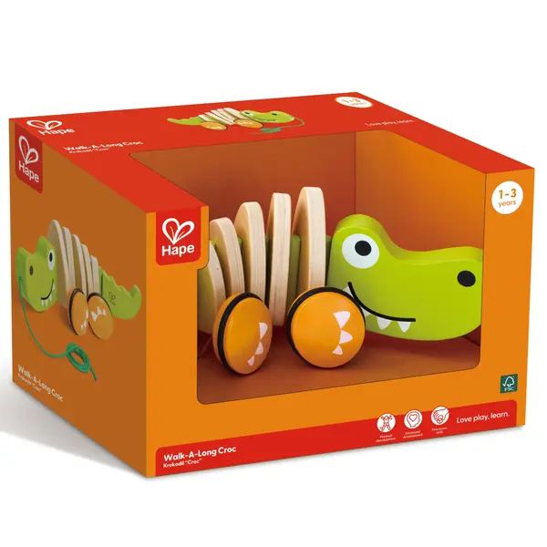 Jucarie din lemn , Crocodil de tras E i A mpins