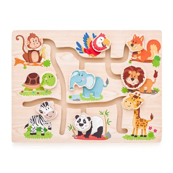 Jucarie din lemn , Labirint cu portrete de animale A n miE care