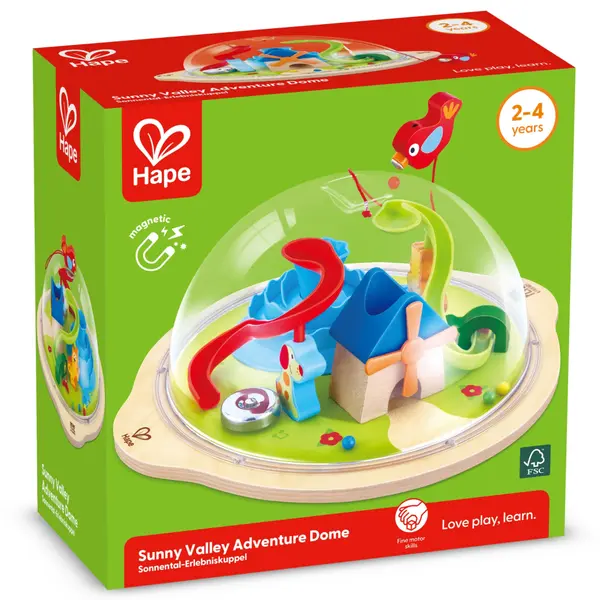 Jucarie din lemn labirint magnetic 3D Sunny Valley , joc interactiv cu bile