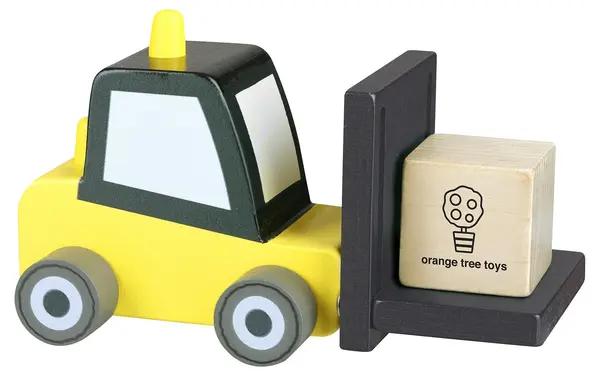 Jucărie din lemn Orange Tree Toys - Motostivuitor, galben