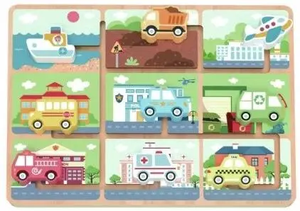 Jucărie din lemn Tooky Toy - Profesii și automobile