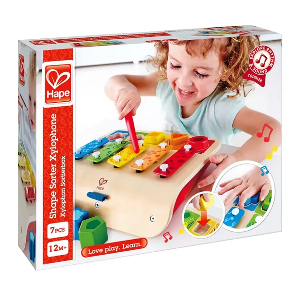 Jucarie din lemn , Xilofon cu puzzle, instrument muzical multifunctional