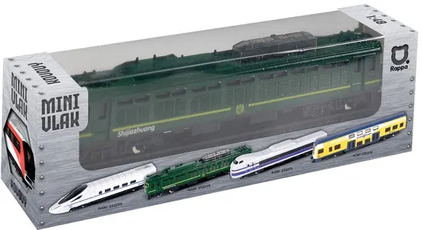 Jucărie din metal Rappa - Locomotivă, verde, 15 cm