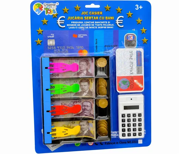 Jucarie educativa ,, Casa de marcat cu bani si card bancar