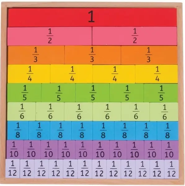 Jucarie educativa din lemn Bigjigs - Recunoaste fractiile
