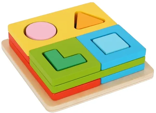 Jucărie educativă Tooky Toy - Sortator de lemn, Multi-shape