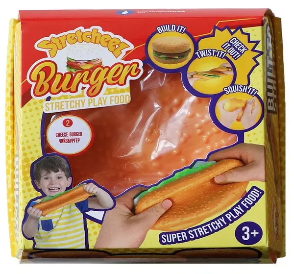 Jucarie elastica Stretcheez Burger, super picant