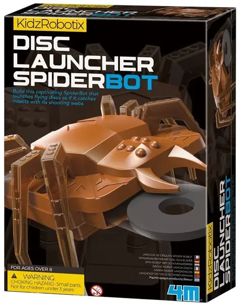 Jucărie interactivă 4M KidzRobotix - Spider-robot lansator disco