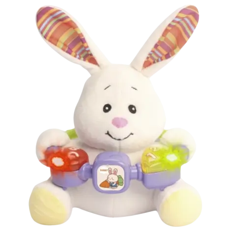 Jucarie interactiva bebe cu activitati si lumini 20 cm - Iepuras
