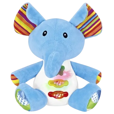 Jucarie interactiva bebe cu sunete si lumini 15 cm - Elefant