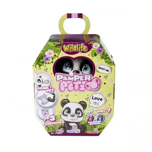 Jucarie interactiva Simba Panda PAMPER PATZ, 15x18x22cm