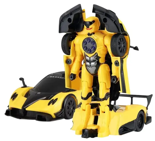 Jucărie metalică Rastar - Robot transformator/Pagani Zonda R, 1:32, galben