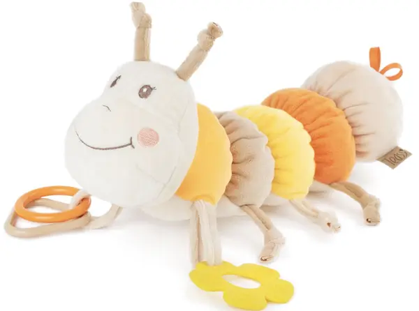 Jucărie moale pentru bebeluşi Tedsy - Omida, oranj, 32 cm