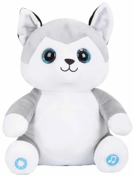 Jucărie muzicală de pluș cu funcție de lampă de noapte Chipolino - Husky
