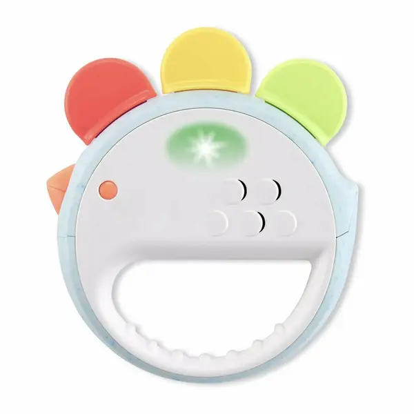 Jucarie muzicala, Skip Hop, Feelin' Clucky, Multifunctionala, Moduri tamburina si pian, Lumini multicolore, Maner usor de prins, 6 luni+, Multicolor