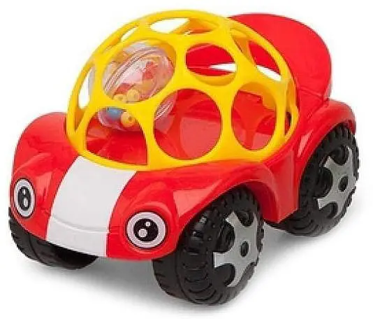 Jucărie pentru bebeluși Raya Toys - Mașină cu zornăitoare, roșie