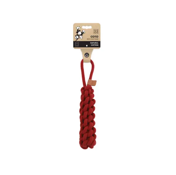 Jucarie pentru caini COTO ECO rope dog toys Red Loop Bar 34 cm 10663005