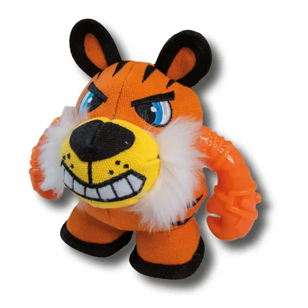 Jucarie pentru caini Croci Warriors Tiger, 18 x 12 x 12 cm