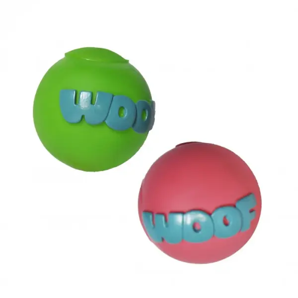 Jucarie pentru caini DOG TOY, Minge Woof, 8 cm