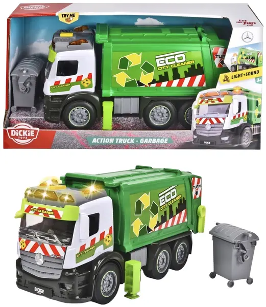 Jucărie pentru copii Dickie Toys - Camion de gunoi, cu sunete și lumini