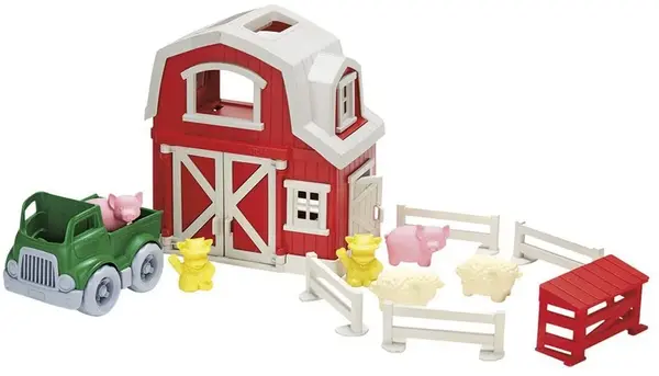 Jucarie pentru copii Green Toys - Ferma-casuta , 12 piese