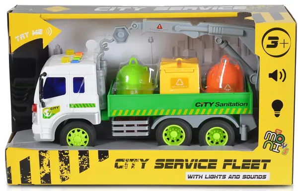 Jucărie pentru copii Moni Toys - Camion cu containere și macara, 1:16