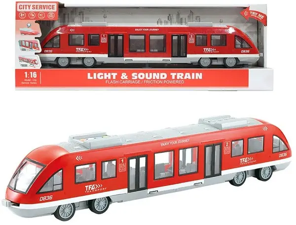 Jucarie pentru copii Ocie City Service - Tren metrou, 1:16, rosu