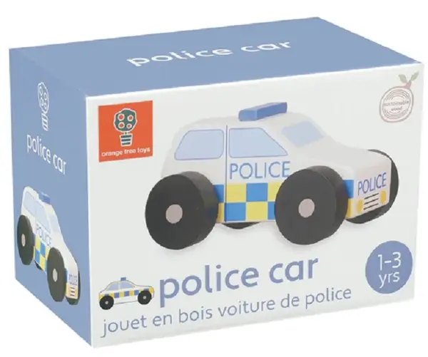 Jucărie pentru copii Orange Tree Toys - Mașină de poliție din lemn