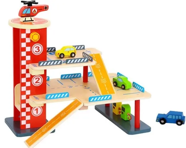 Jucarie pentru copii Tooky Toy - Parcare din lemn