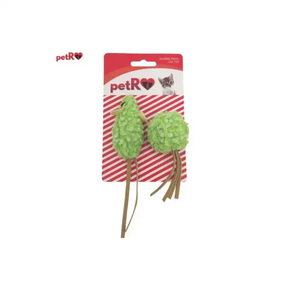 Jucarie pentru pisici Soarece Minge Petro 2 buc set