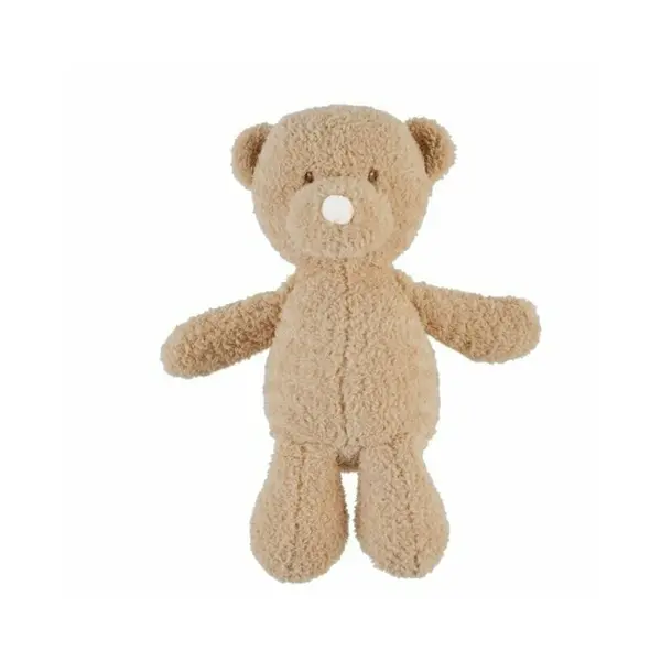 Jucarie plus bebelusi, Nattou, Cuddly Teddy, 22 cm, Material moale si pufos, Stimuleaza motricitatea fina si grosiera, Prieten de joaca si mangaiere, 0 luni+, Maro
