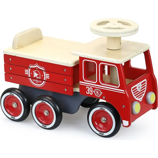 Jucarie Ride-On Camion de pompieri - Premergator din lemn - Vilac