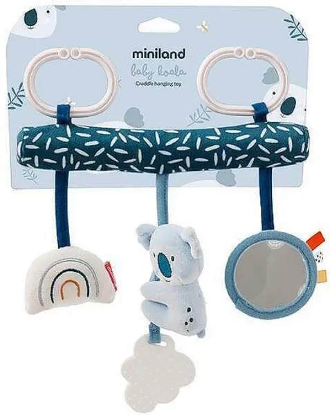 Jucărie senzorială Miniland - Koala, cu oglindă și jucărie de dentiție