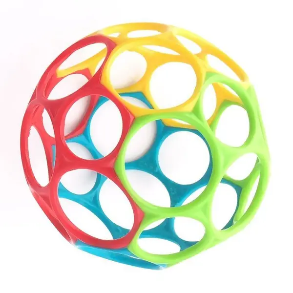 Jucarie zornaitoare, Oball, Pentru bebelusi, 32 orificii, Fara BPA, 0 luni+, Multicolor