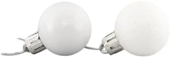 Jucării de brad Eurolamp - Bile, 27 buc, 3 cm, alb