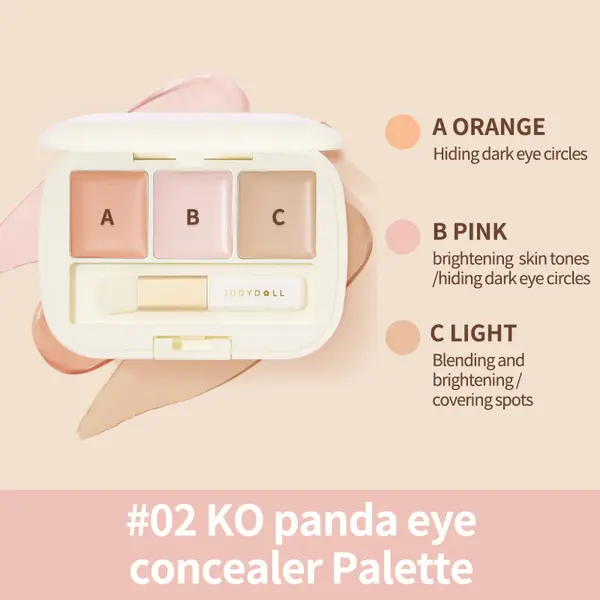 Judydoll – Tricolor Concealer Palette - #02 KO Panda eye