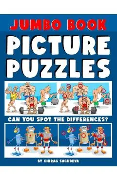 Jumbo Book of Picture Puzzles: Picture Puzzle Spot the Differences Book for Kids & Adults, 50 Beautiful Cartoon Puzzles of Artworks with Solution - F - Sachin Sachdeva