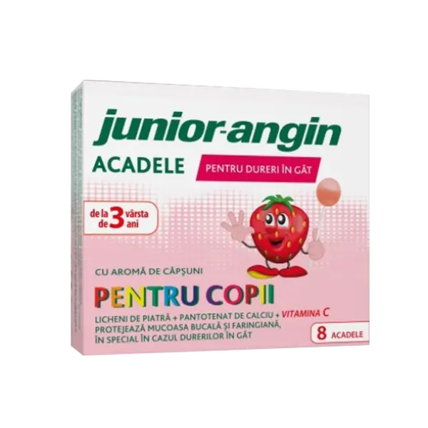 Junior Angin acadele cu aroma de capsuni, Klosterfrau | 8 buc