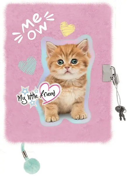 Jurnal secret de pluș St. Majewski My Little Friend - Pastel Kitty