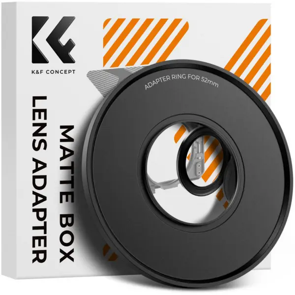 K&F 52mm Inel Adaptor Matte Box, Aliaj Aluminiu Aviatic, Procesare CNC, Rezistent la Coroziune, Montare Rapida cu Surub