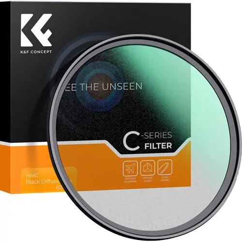 K&F 58mm Filtru Black Mist Seria C 1/4, Rama Ultra-subtire, Strat Multilayer Verde, Filet 58mm