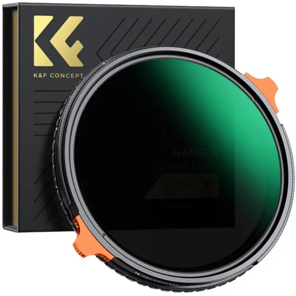 K&F 62mm Filtru ND Variabil ND4-ND64 si CPL 2 in 1, Reducere Lumina 2-6 Stop, Rama Aluminiu, Fara Efect X, Tratament Anti-Reflex