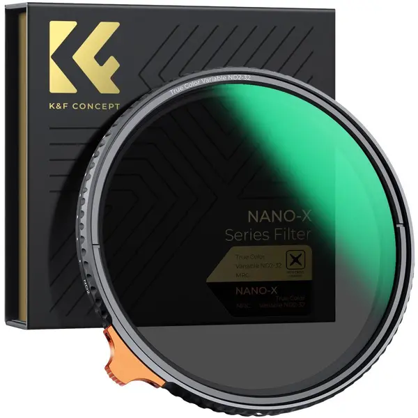 K&F 62mm Filtru ND Variabil True Color, ND2-ND32, Sticla Optica Japoneza, 28 Straturi Nano, Fara Cruce Neagra