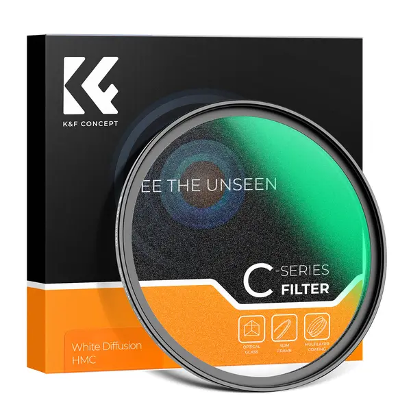K&F 72mm Filtru White Mist Seria C, Efect Cinematic, Sticla AGC, 18 Straturi Multi-Coating, Rama Aluminiu 3.3mm