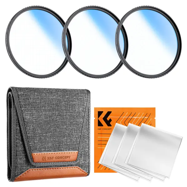 K&F 82mm Set Filtre Star 3 Bucati, 4+6+8 Puncte, Cross Screen Starburst, Sticla Optica, Rama Aluminiu