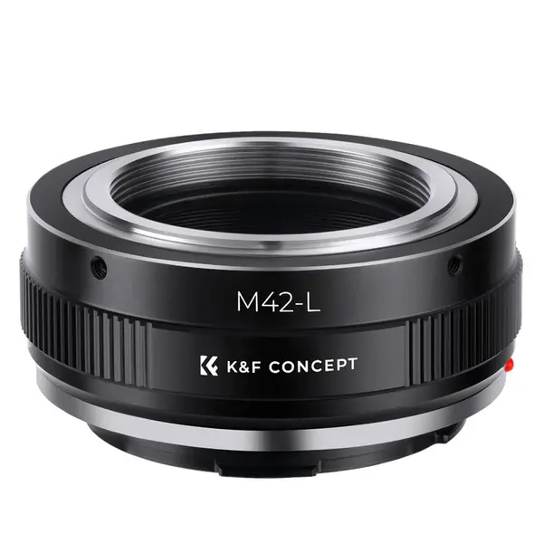 K&F Adaptor Montura Obiectiv M42-L, Focalizare Manuala, Constructie Metalica de Precizie, Compatibil Camere L-Mount